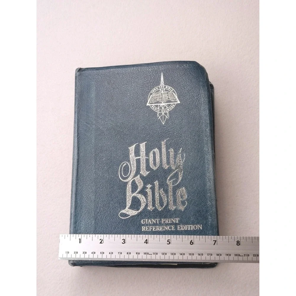 Thru the Bible Radio Network KJV Holy Bible Giant Print Reference Blue Leather